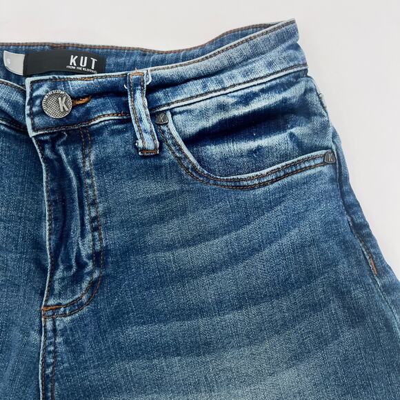 KUT FROM THE KLOTH CHLOE BOYFRIEND ROLLUP DENIM SHORTS SIZE S WOMENS - Picture 5 of 11